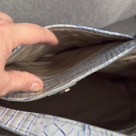 Brahmin Silver Crocodile-Embossed Tote Bag Set - Picture 10 of 14